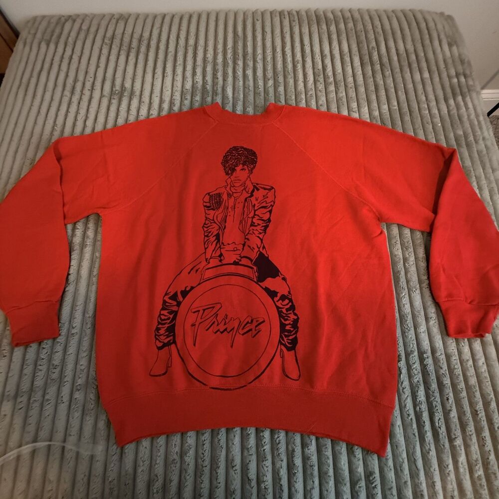 Bassett-Walker True Vintage Prince Paisley Park Crewneck Red Unisex XL